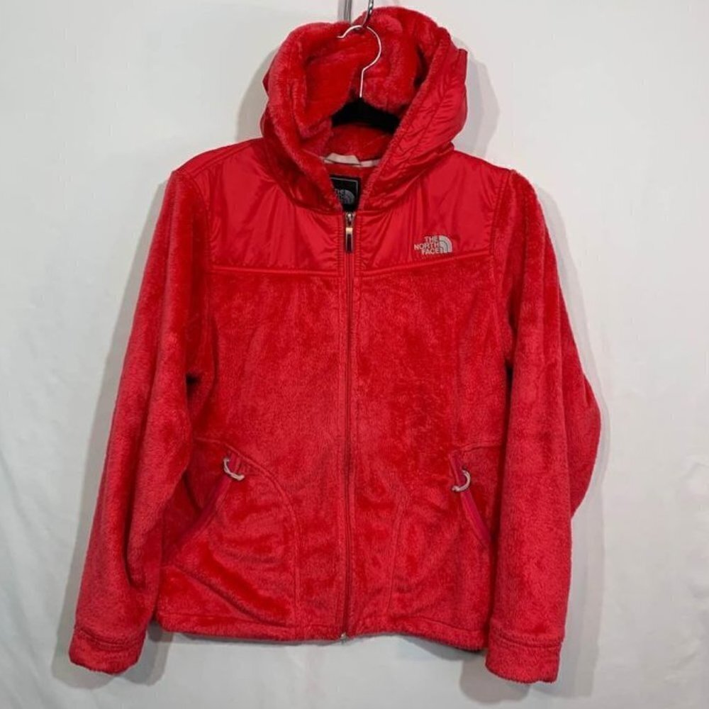 The North Face teddy coat. Bright pink. Size M. Hooded. New condition. S…